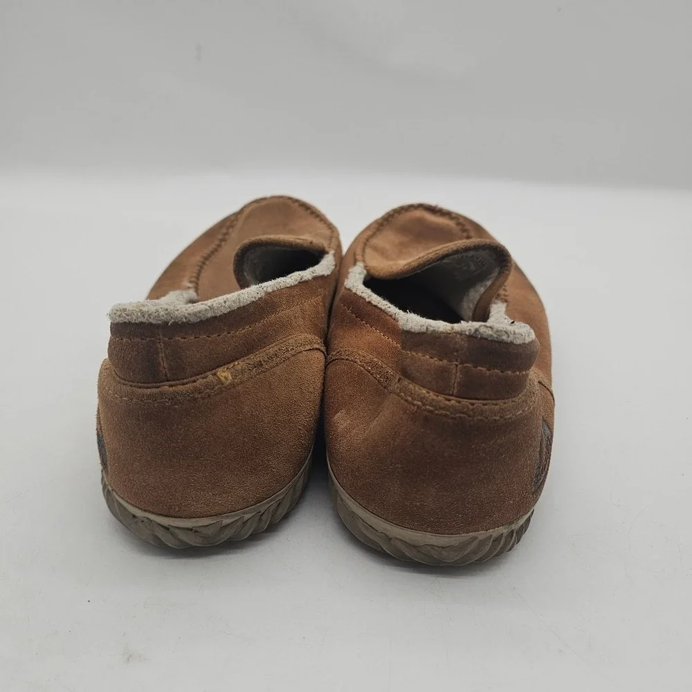 Sorel Men's Moc Suede Faux Fur Slipper  Hard Bottom Slip On Size 11